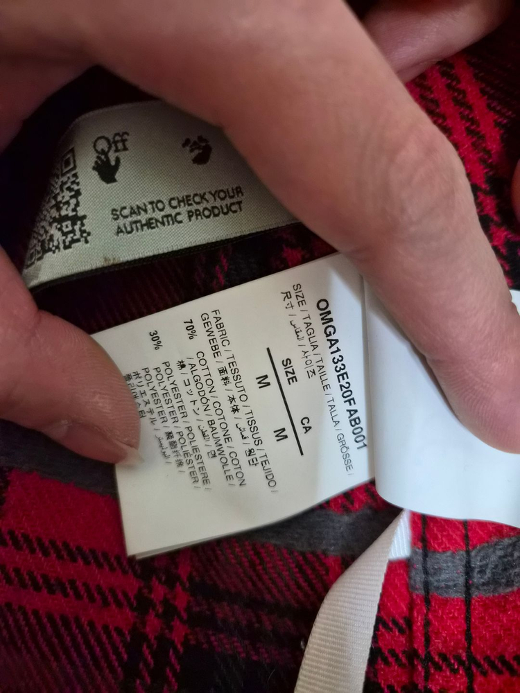 오프화이트 플란넬 체크셔츠 M 이미지