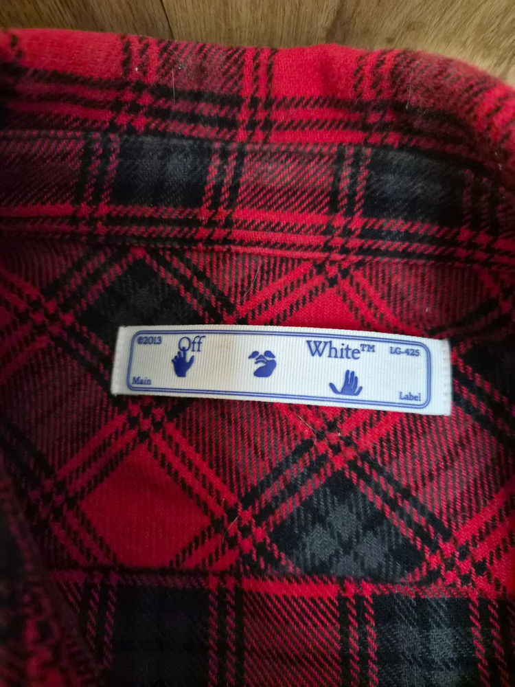 오프화이트 플란넬 체크셔츠 M 이미지