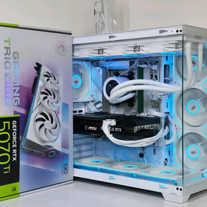 (새제품 화이트)9800X3D, RTX5070Tl, B850M, 수랭쿨러, 850W GOLD, 방송게이밍컴퓨터본체 이미지