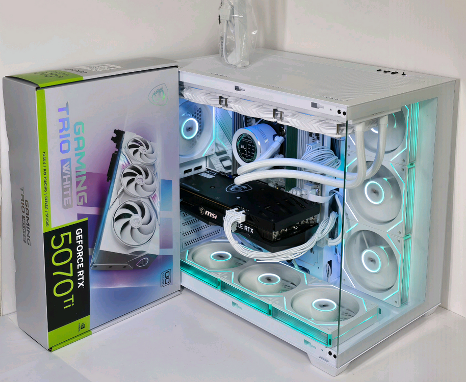 (새제품 화이트)9800X3D, RTX5070Tl, B850M, 수랭쿨러, 850W GOLD, 방송게이밍컴퓨터본체 이미지