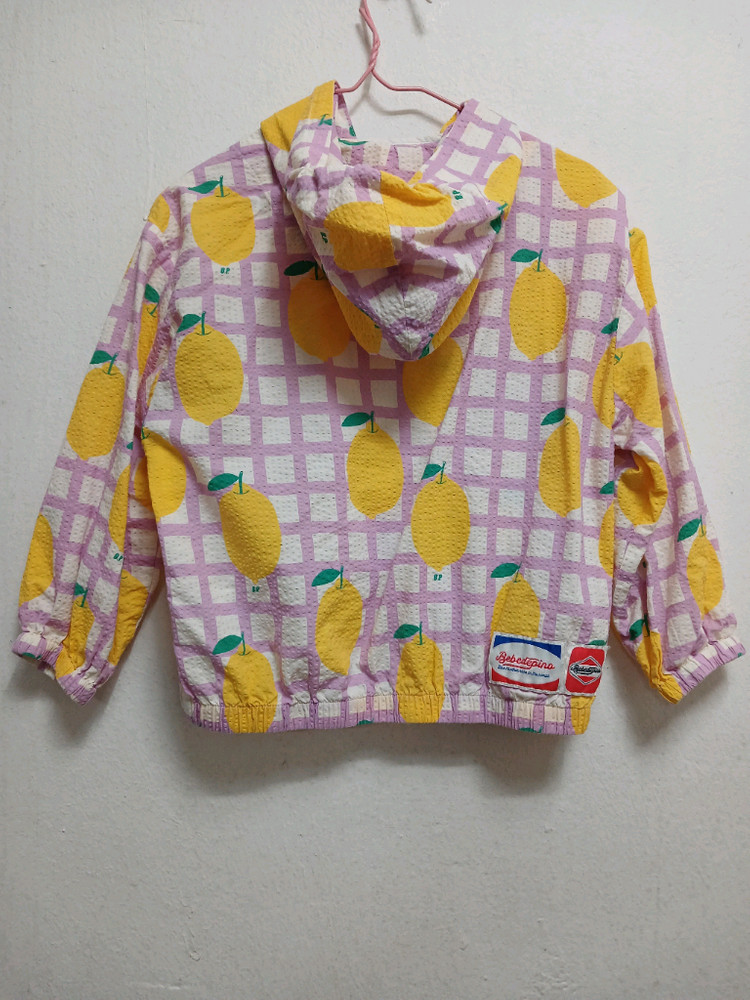 베베드피노 키즈 레몬 체크 바람막이 자켓 사이즈 110 이미지