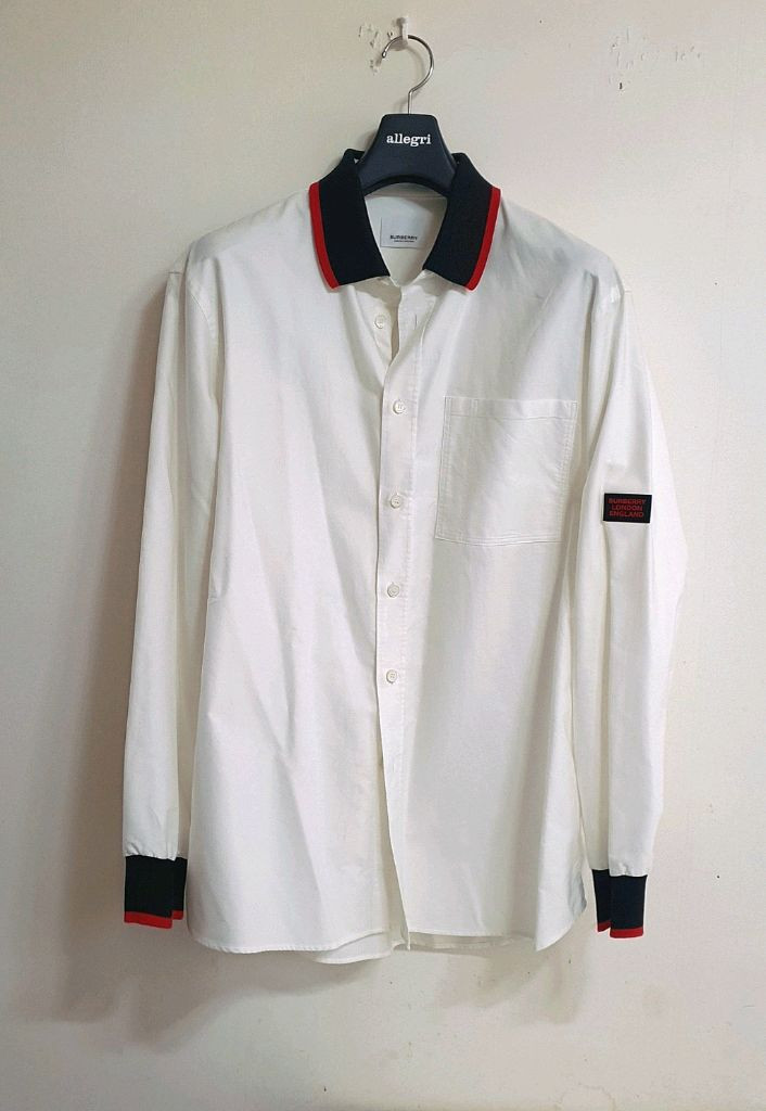 버버리 리브전환 코튼 긴팔 셔츠 화이트 8013457 정품 판매 합니다. 이미지