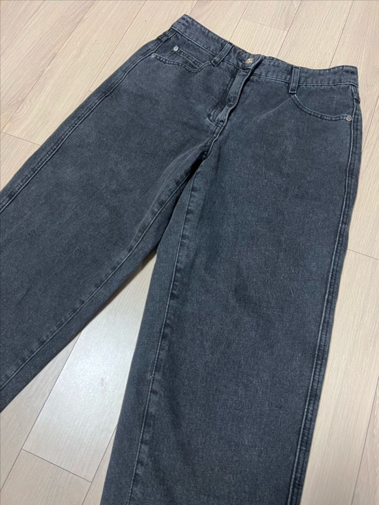 22년 한섬 SJSJ 테이퍼드 데님 팬츠 청바지 그레이 진 흑청 차콜 이미지