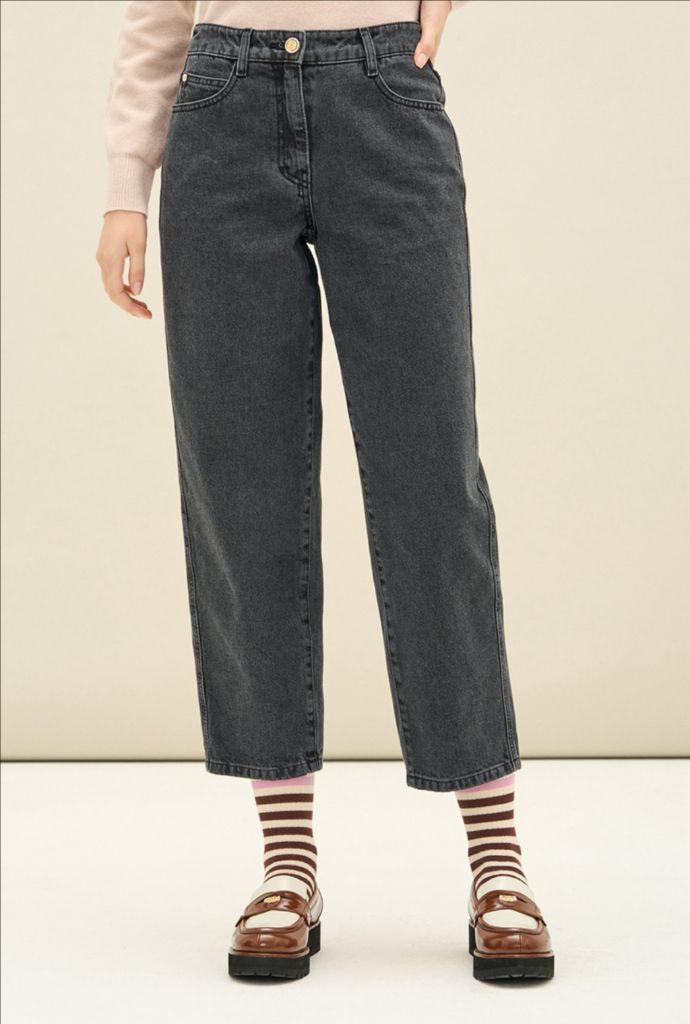 22년 한섬 SJSJ 테이퍼드 데님 팬츠 청바지 그레이 진 흑청 차콜 이미지