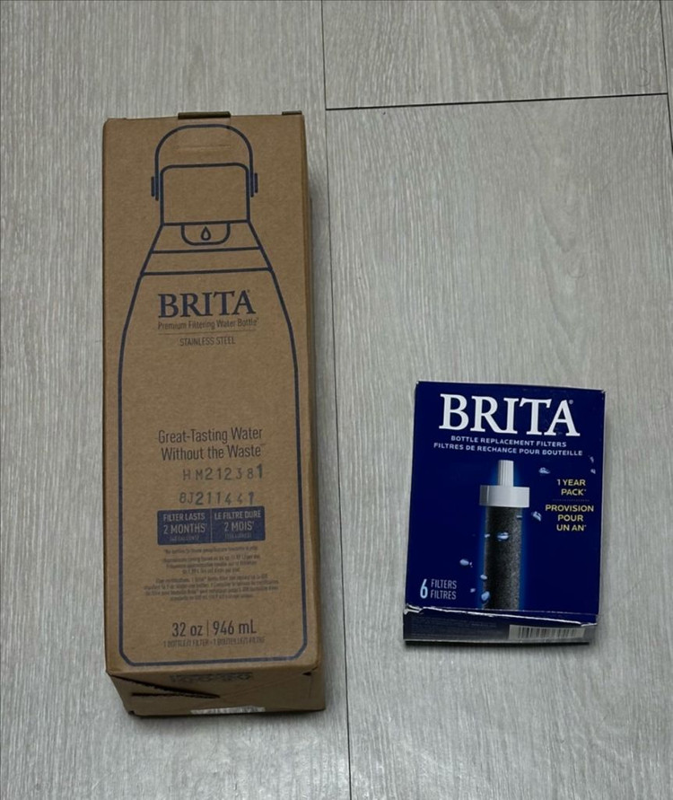브리타 스테인리스 스틸 휴대용 정수 필터 물병 이미지