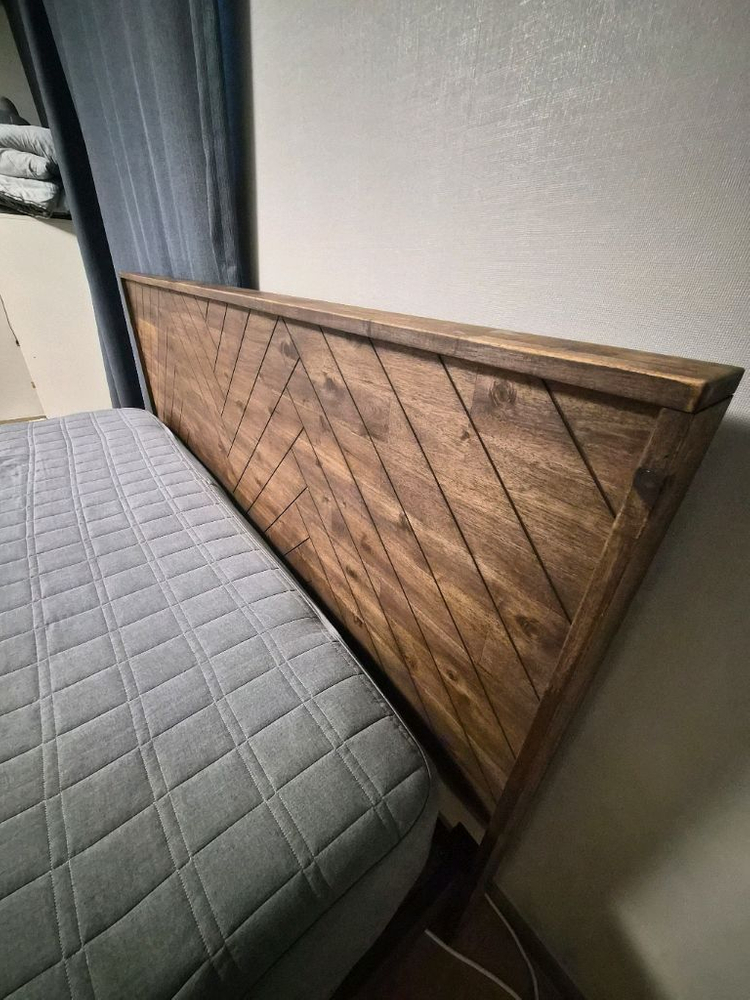 원목침대프레임 라지킹(+협탁2개) 이미지