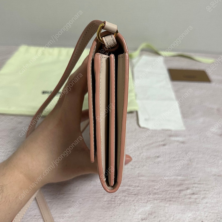 [풀구성] 버버리 TB 모노그램 레더 월렛 크로스백 핑크 이미지