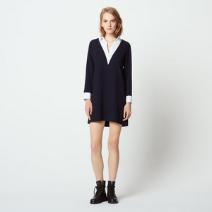 Sandro 산드로 레이어드 카라 셔츠 원피스 (38) 이미지