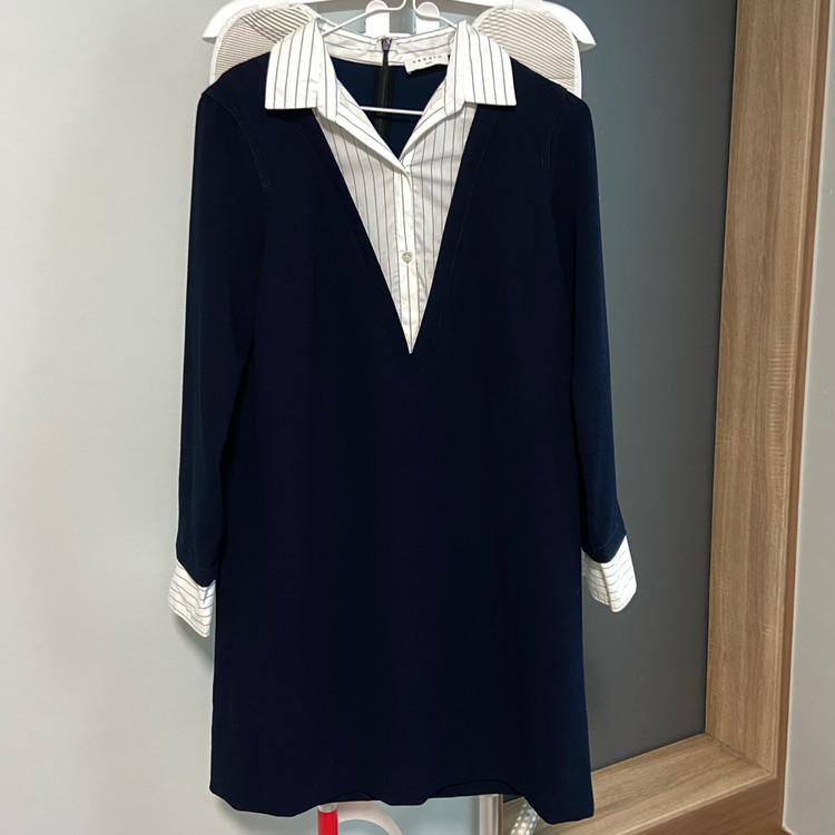 Sandro 산드로 레이어드 카라 셔츠 원피스 (38) 이미지