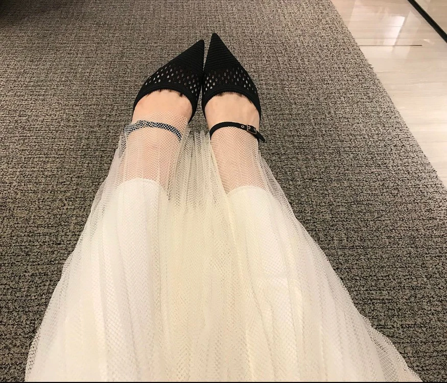 디올 수지 블랙 샌들 슬링백 슈즈 이미지