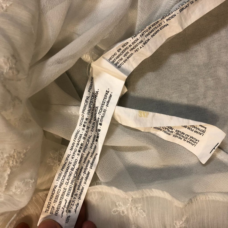 ZARA 자라 마랑맛 레이스 시스루 아일렛 벌룬 반팔 블라우스 자수 이미지