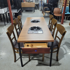 179번 식당 6인용 부탄가스 테이블 업소용 로스터식탁 부탄렌지 고기불판 가스렌지테이블 이미지