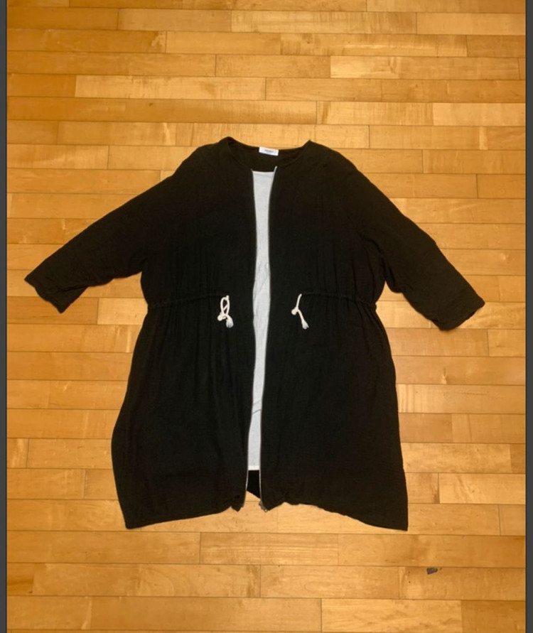 세상편한 블랙 롱 집업 가디건 55~77 프리사이즈 이미지