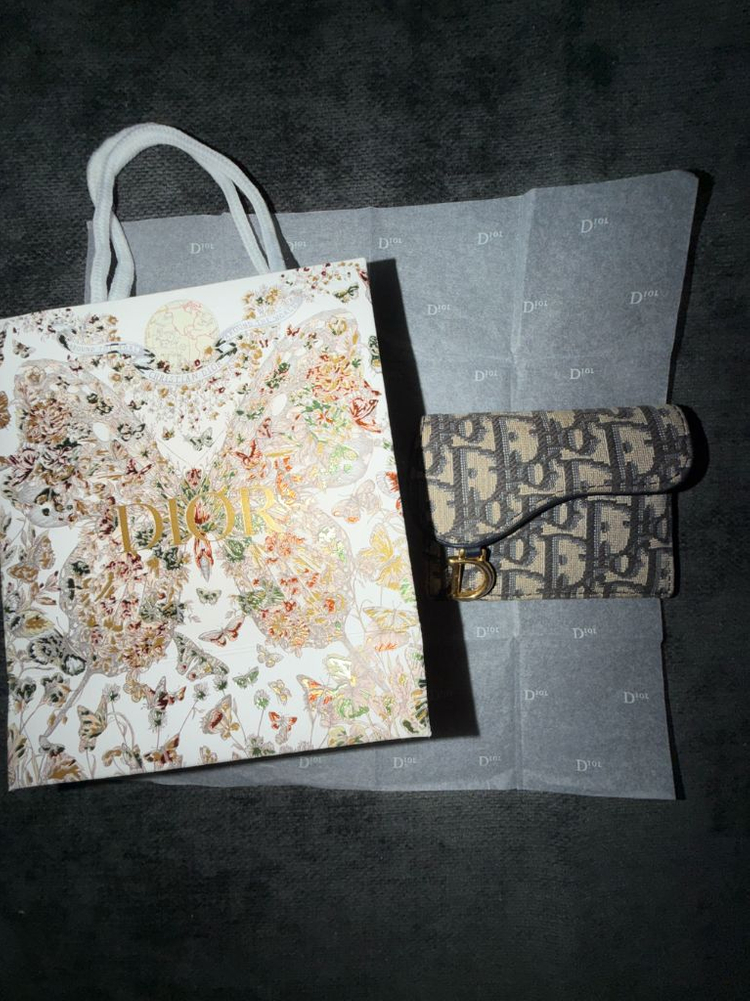 디올 새들 오블리크 자카드 카드지갑 이미지