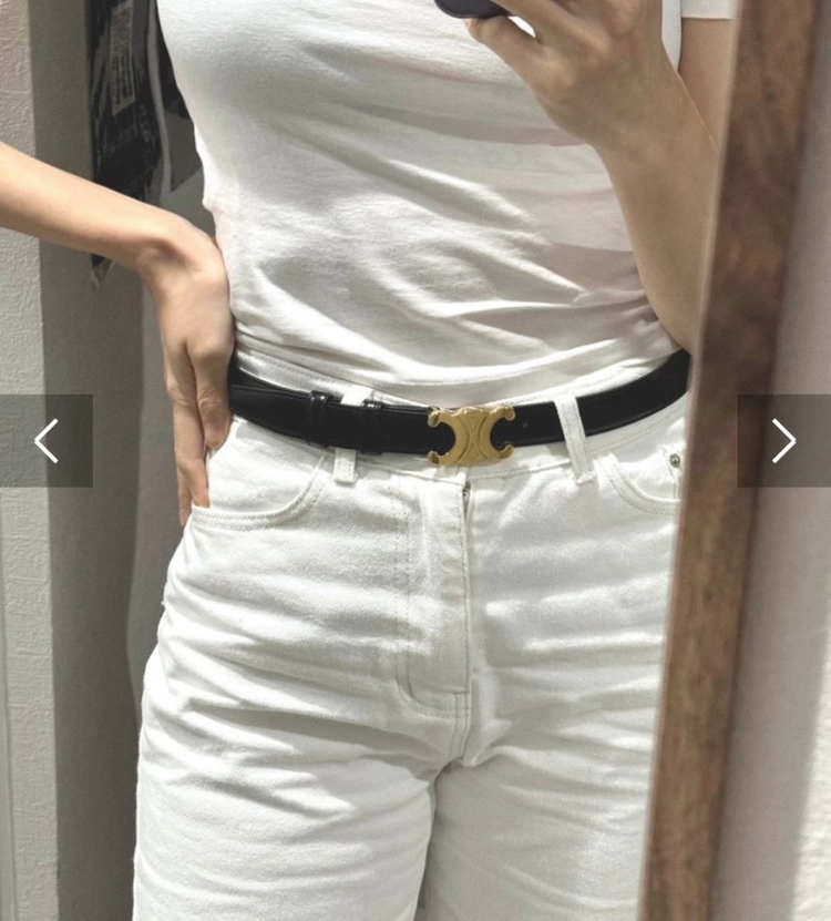 셀린느 트리옹프 벨트 블랙 m / 25mm 이미지