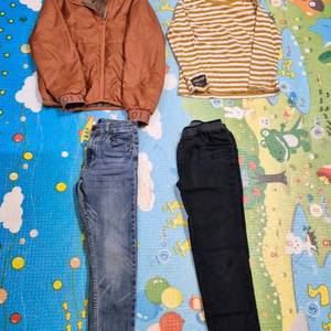 H&M 점퍼,레노마티셔츠, 청바지, 검정 바지등 140사이즈입니다. 이미지
