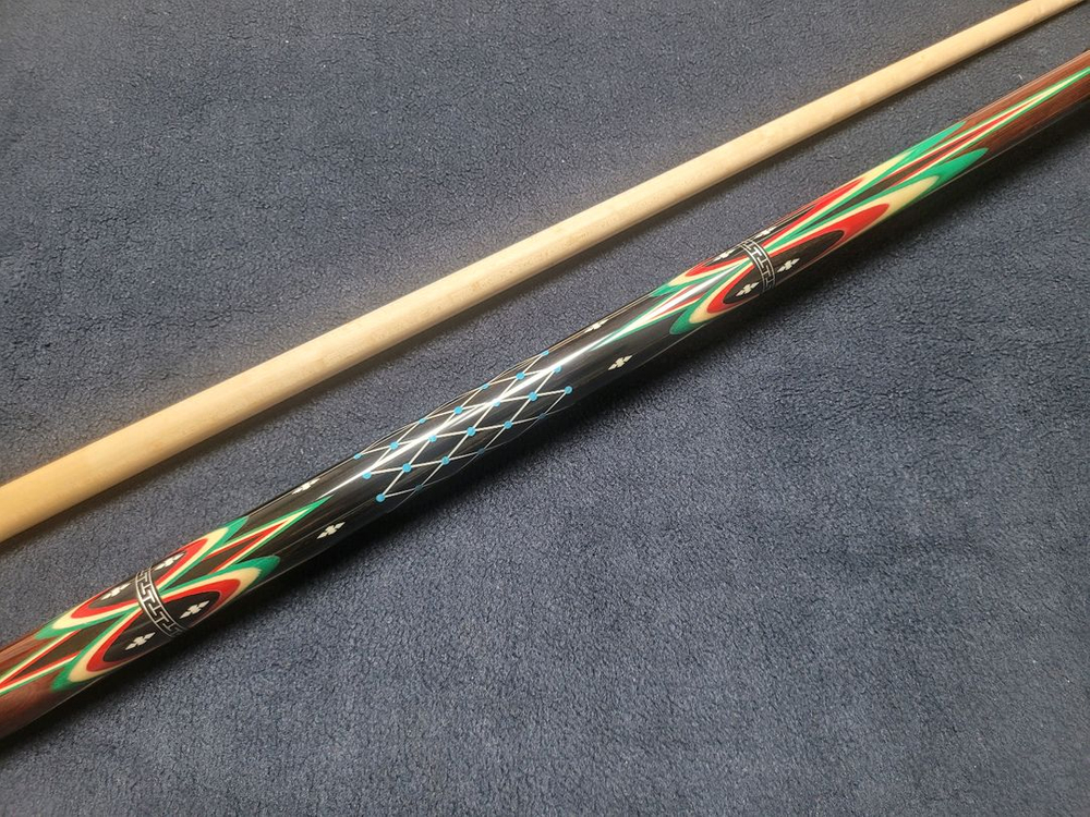 (십자코어)더블 버마 다이아몬드 하기 당구큐(흑단,코코보로) 이미지