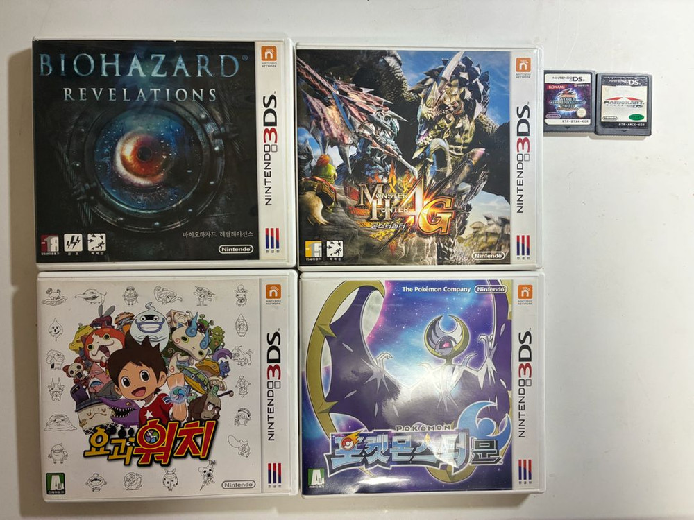 [고장]뉴 닌텐도 3DS XL 메탈릭 블루 게임칩 6개 이미지