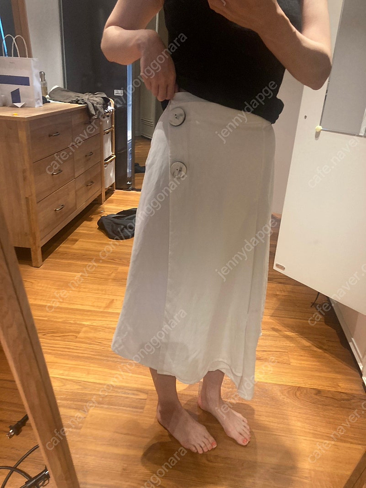 타임 린넨 언밸런스 스커트 이미지