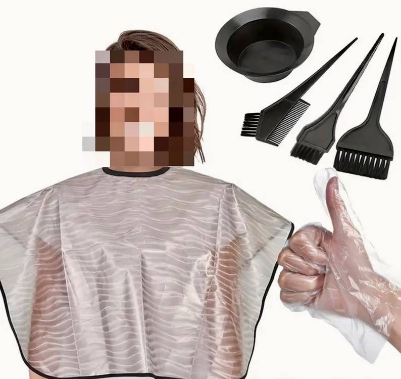 새상품) 미용 셀프 염색 도구 +염색 가운 세트 이미지