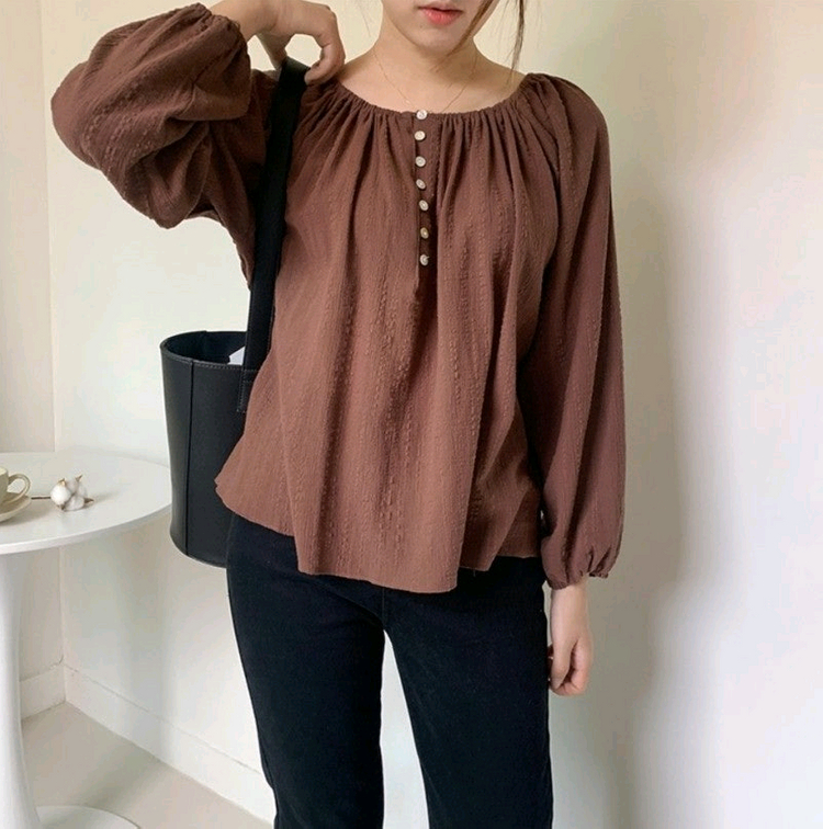 고고싱 라운드 코튼 벌룬 버튼 블라우스 퓨어다 케이클럽 프렌치오브 프롬비기닝 육육걸즈 리얼옐로우 핫핑 리리앤코 빈블 이미지