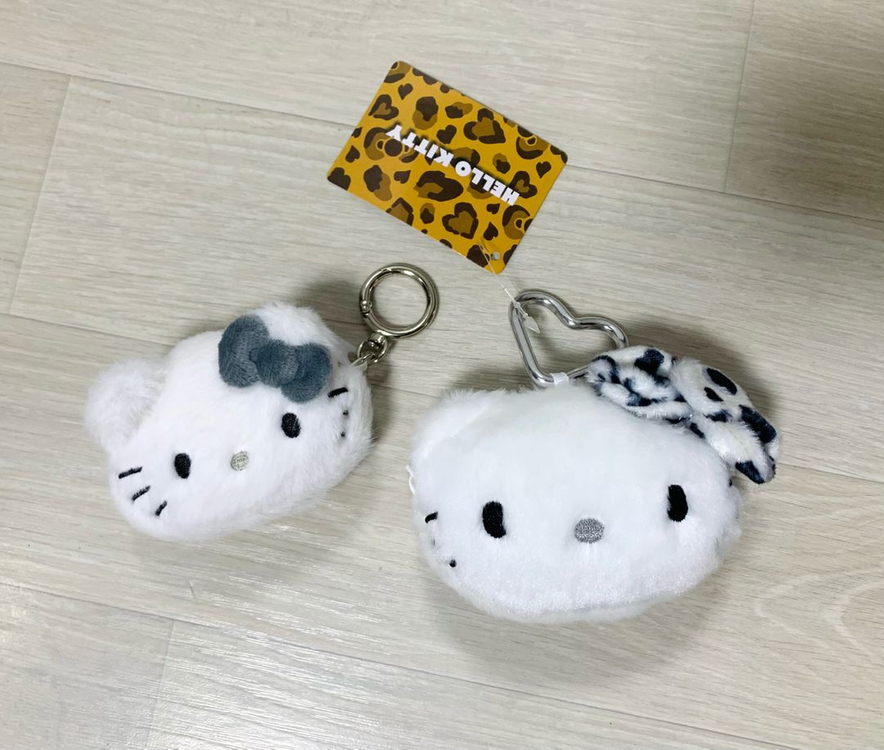 (2개일괄) 산리오 헬로키티 모노톤 호피 파우치/동전지갑 키링 2종 이미지