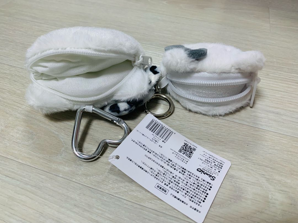 (2개일괄) 산리오 헬로키티 모노톤 호피 파우치/동전지갑 키링 2종 이미지