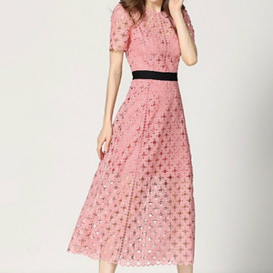 SANDRO산드로 핑크 레이스원피스38(데이트룩 하객룩 돌잔치룩) 이미지