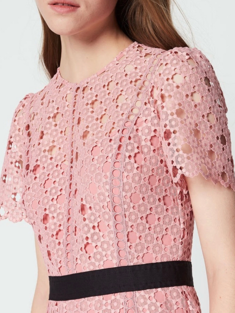 SANDRO산드로 핑크 레이스원피스38(데이트룩 하객룩 돌잔치룩) 이미지