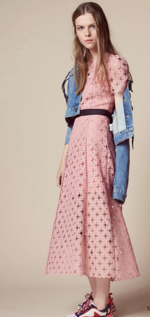 SANDRO산드로 핑크 레이스원피스38(데이트룩 하객룩 돌잔치룩) 이미지