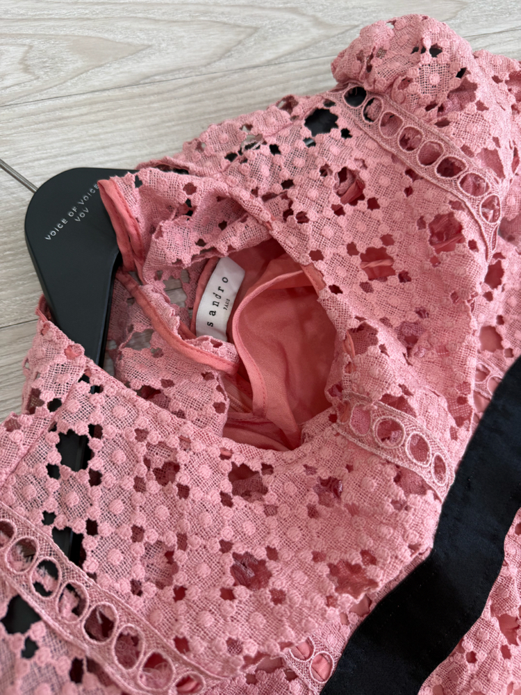 SANDRO산드로 핑크 레이스원피스38(데이트룩 하객룩 돌잔치룩) 이미지