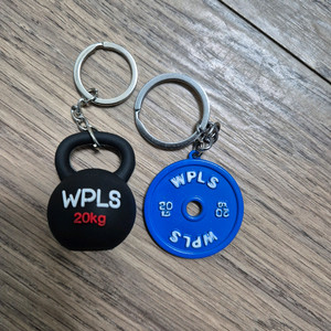 [WPLS] 위펄스 헬스 키링 (케틀벨 블랙, 주물 원판 블루, 5kg 원판) 이미지