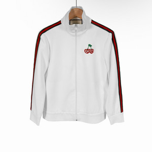 [S] 구찌 여성 체리 자수 테크니컬 집업 트랙 저지 자켓 화이트 이미지