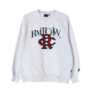 (새상품)로맨틱크라운 라이트그레이 애슬레틱 로고 크루넥 맨투맨 S 이미지