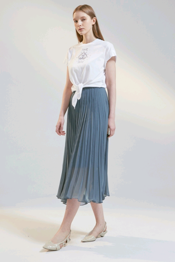 [새상품] 타임 플리츠스커트 55사이즈 이미지