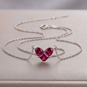 루비 하트 925 실버 목걸이 | 데일리 포인트, 봄 선물 추천 이미지