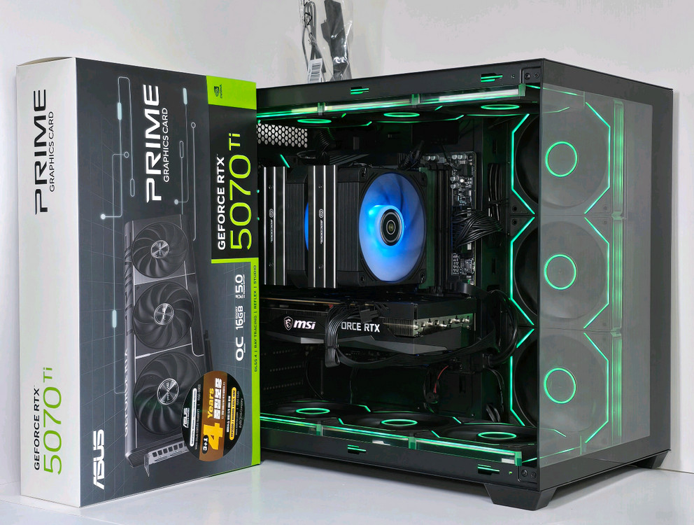 (새제품 블랙)9800X3D, RTX5070Tl, B850M WIFI,1000W, 공랭최강, 방송게이밍컴퓨터본체 이미지