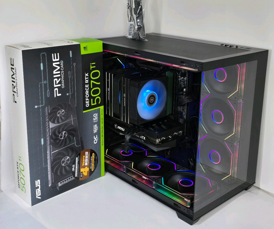 (새제품 블랙)9800X3D, RTX5070Tl, B850M WIFI,1000W, 공랭최강, 방송게이밍컴퓨터본체 이미지