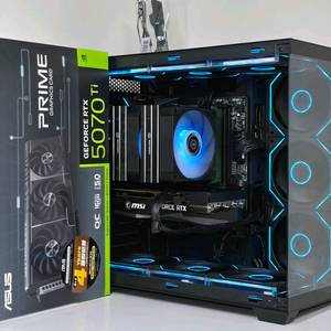 (새제품 블랙)9800X3D, RTX5070Tl, B850M WIFI,1000W, 공랭최강, 방송게이밍컴퓨터본체 이미지