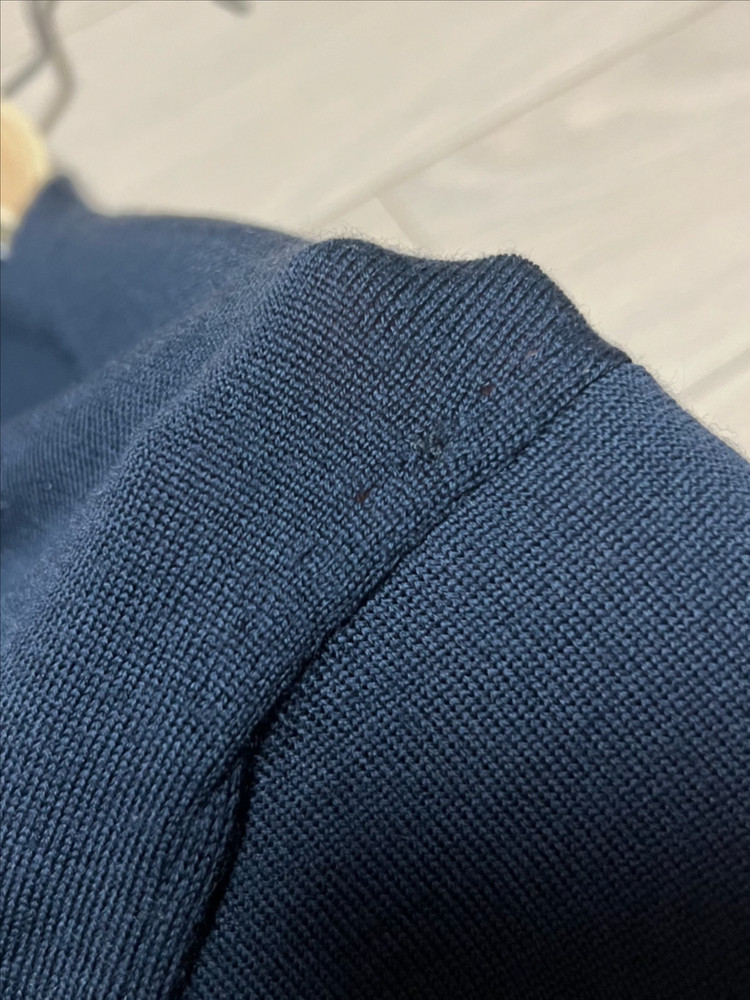 21년 한섬 더캐시미어 the cashmere 울 캐시미어 백 플리츠 니트 롱원피스 벨트 반팔 네이비 이미지