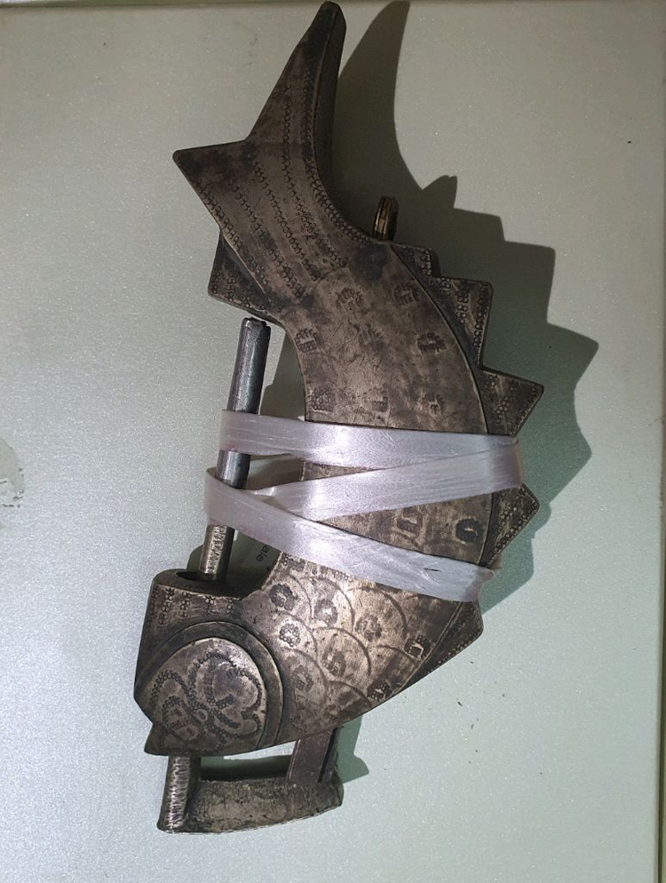 조선시대 붕어 자물통 자물쇠 고가구 백동 이미지