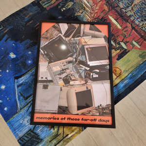 요로코롬 스튜디오 아날로그 빈티지 감성 그래픽아트 디자인 포스터 + 액자A4용지 사이즈의 액자 이미지