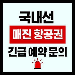 매진 항공권 예약) 제주 - 김포/부산/청주/대구/광주 국내선 이미지