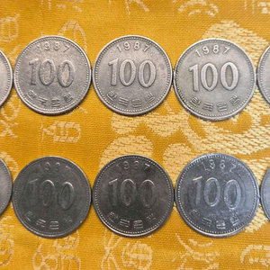 1987년 100원 동전 10개세트 이미지