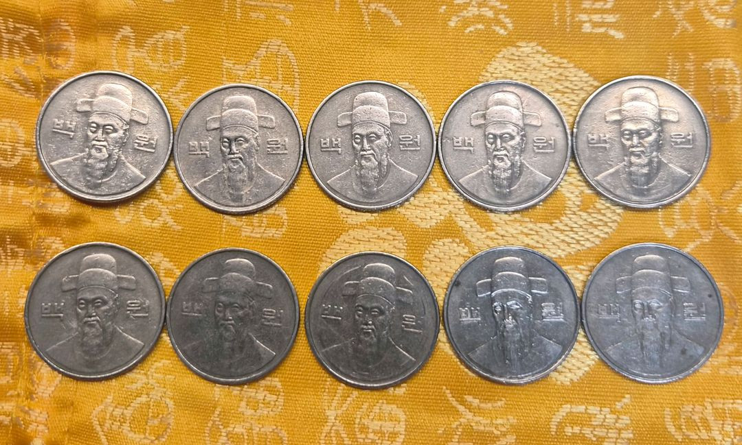 1987년 100원 동전 10개세트 이미지