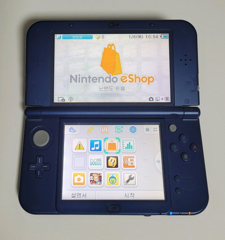 뉴 new 닌텐도 3ds xl 뉴큰다수 메탈릭 블루 이미지