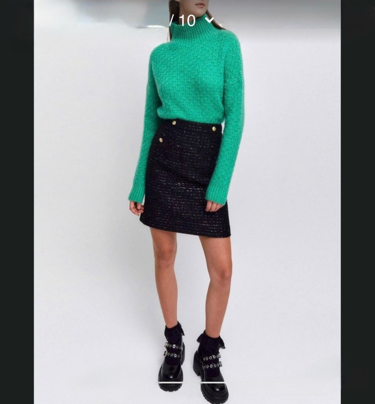 maje 마쥬 펄 트위드 버튼 스커트 이미지