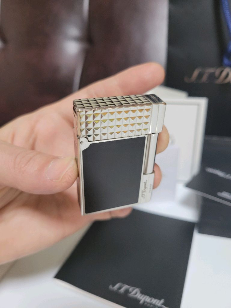 [풀세트] 듀퐁라이터 라인2 ca18067 개츠비 블랙 래커 팔라듐 백금 듀퐁 라이타 이미지