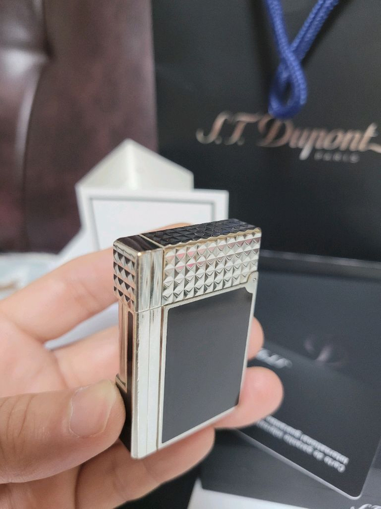 [풀세트] 듀퐁라이터 라인2 ca18067 개츠비 블랙 래커 팔라듐 백금 듀퐁 라이타 이미지