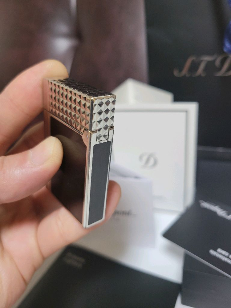 [풀세트] 듀퐁라이터 라인2 ca18067 개츠비 블랙 래커 팔라듐 백금 듀퐁 라이타 이미지